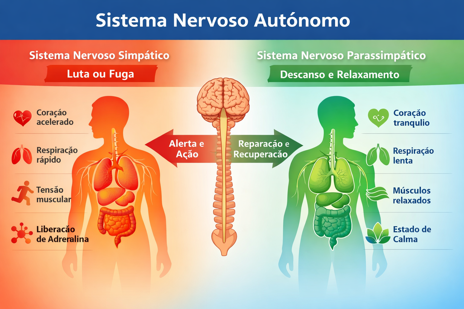 Ansiedade no corpo e ativação do sistema nervoso autônomo